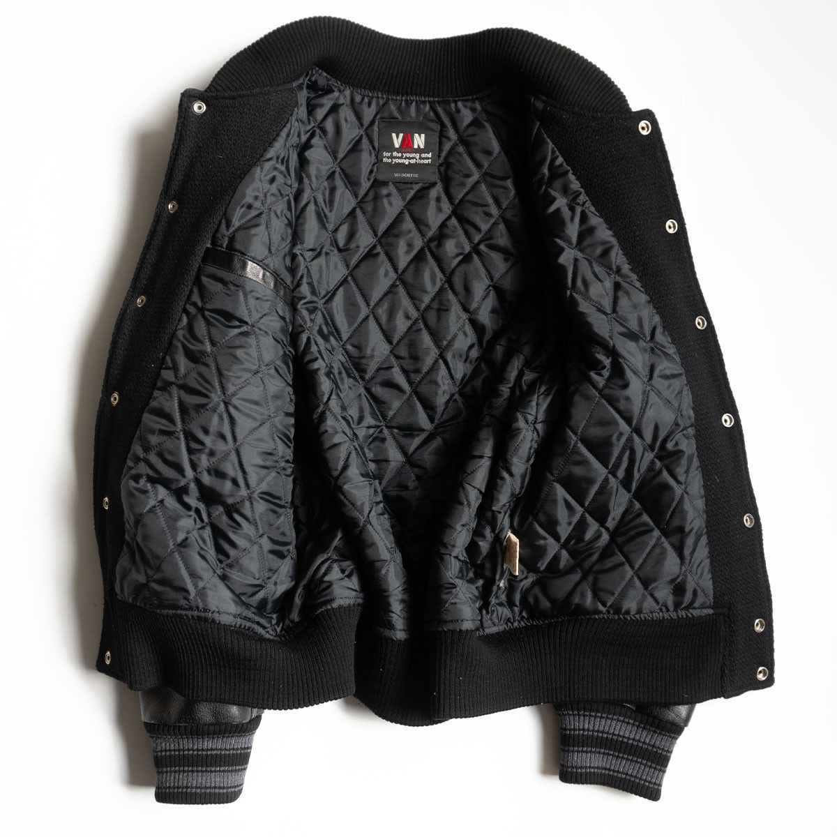 美品】 VAN JAC 【袖レザー スタジャン】L ヴァン ワッペン スタジアム