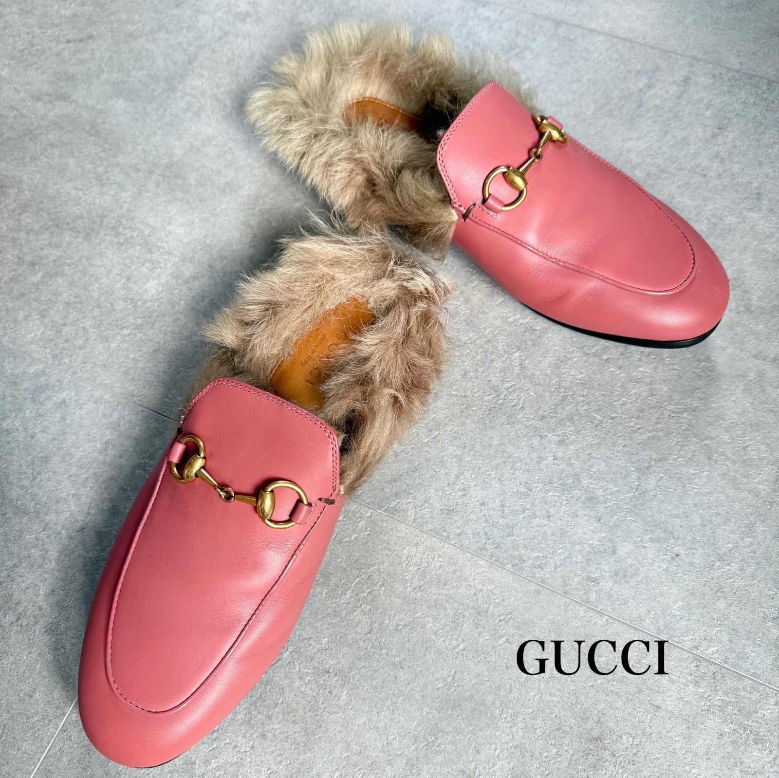 美品 GUCCI グッチ プリンスタウン ホースビットローファー サンダル
