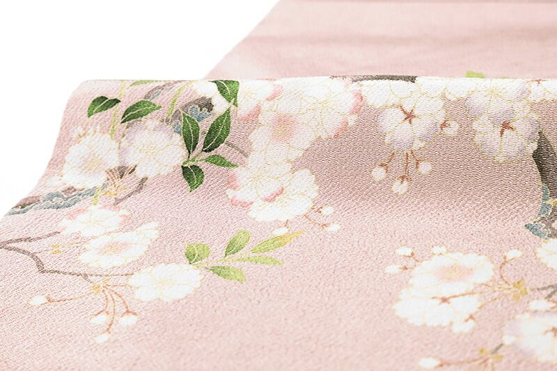 九寸名古屋帯 秀美 十日町友禅 正絹 浜ちりめん 伊と幸 ピンク ピンク