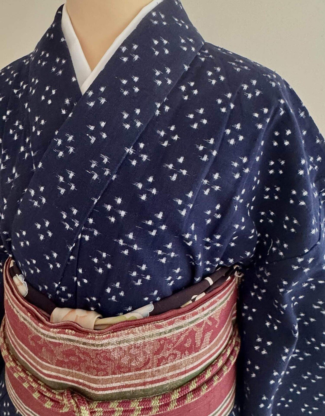 久留米絣シンプル菱形単衣着物｜夢吉きもの