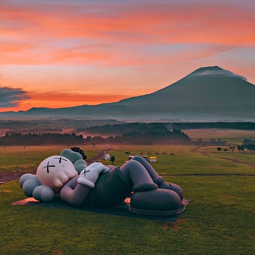 Gigantic KAWS:HOLIDAY Officially Lands in Mt. Fuji Japan with