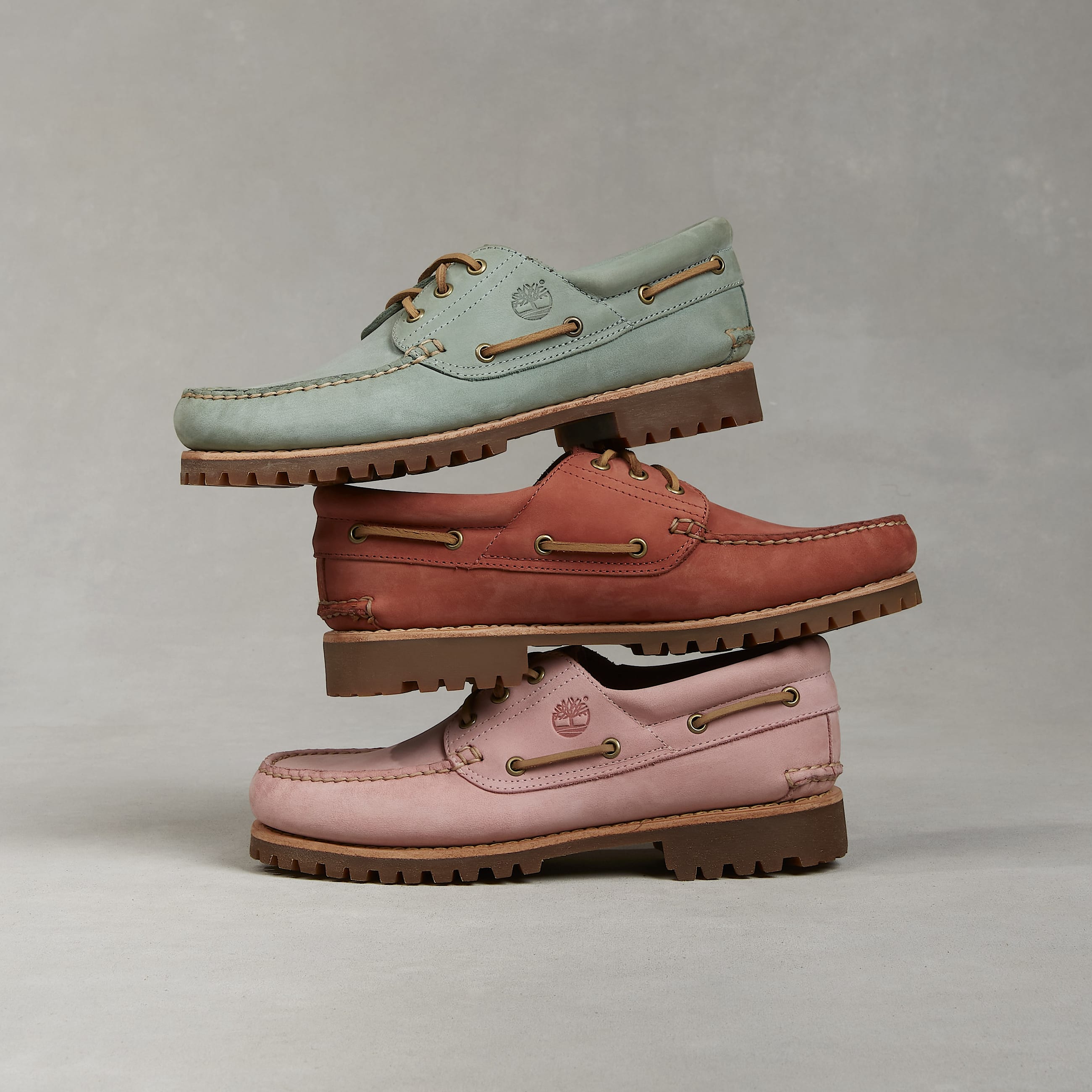 Timberland® Authentic 3-Eye Lug Handsewn Boat Shoe in Red