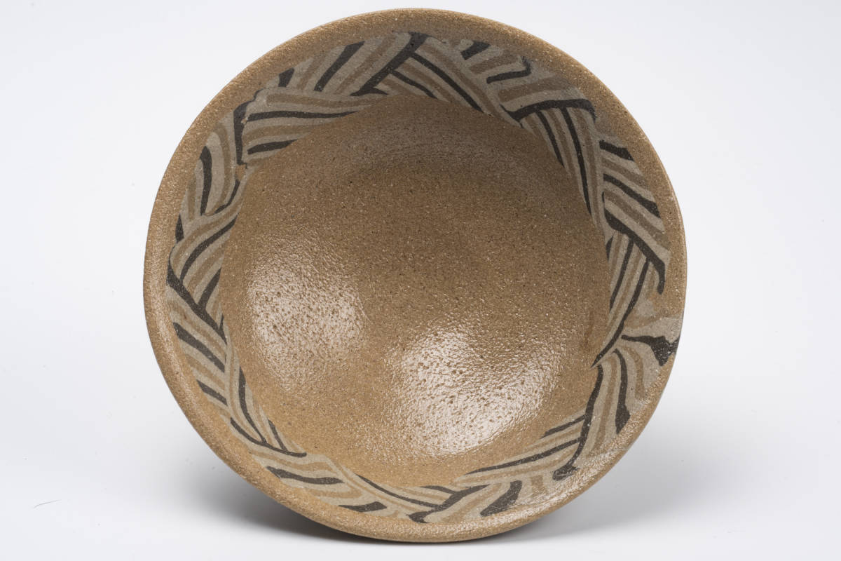 水野双鶴 練込茶碗 瀬戸市指定無形文化財 平茶碗 「茶道具・抹茶茶碗