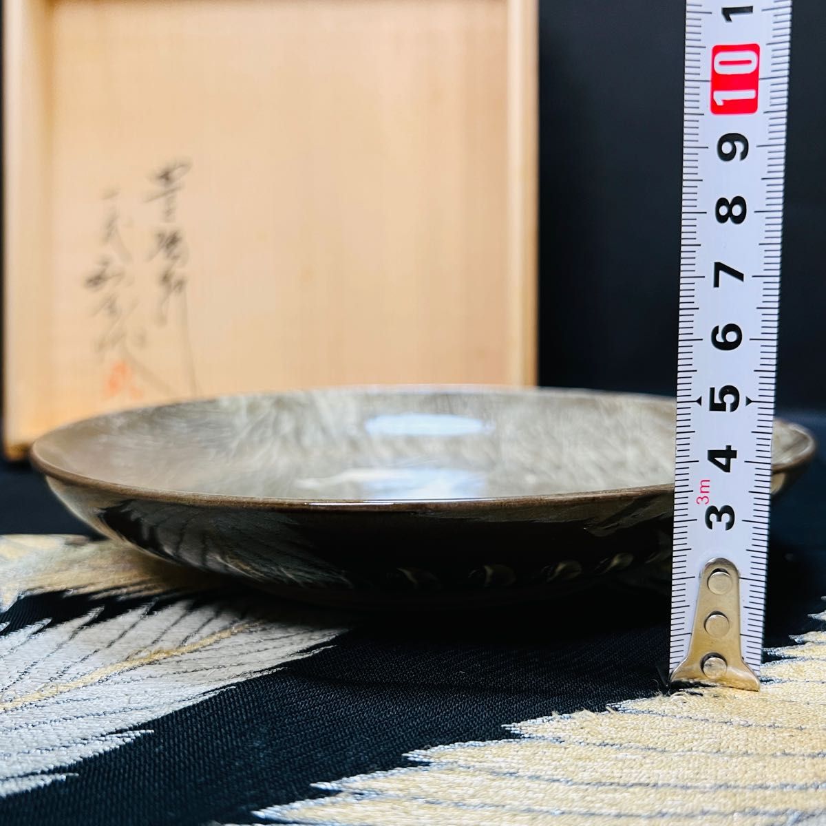 現川焼 臥牛窯 長崎県無形文化財指定 十三代横石臥牛 刷毛白鷺図 飾り