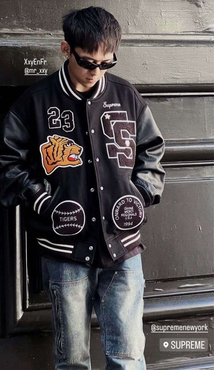 Supreme Tiger Varsity Jacket Black Large シュプリーム タイガー