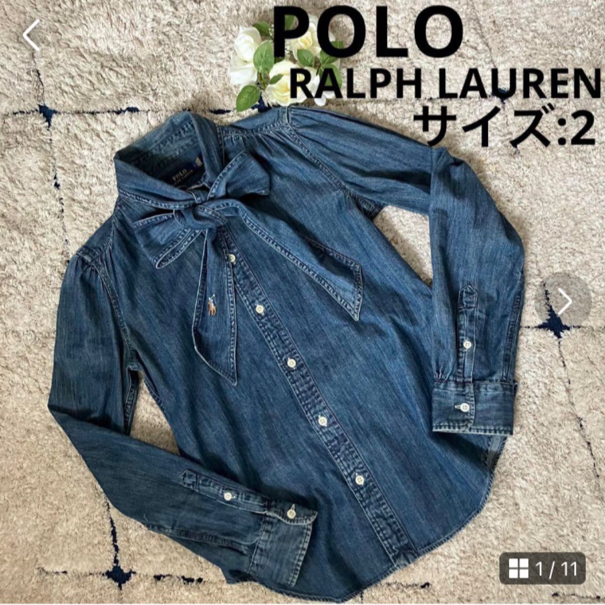 ポロラルフローレン ボウタイデニムシャツ インディゴ｜Yahoo!フリマ