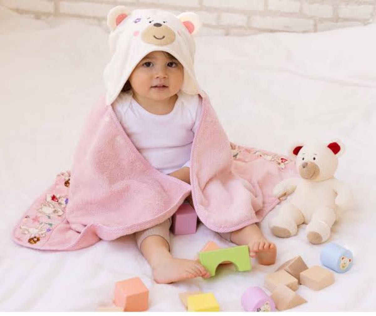 フェイラー フード付きタオル ペールピンク リーベ&リリア おくるみ