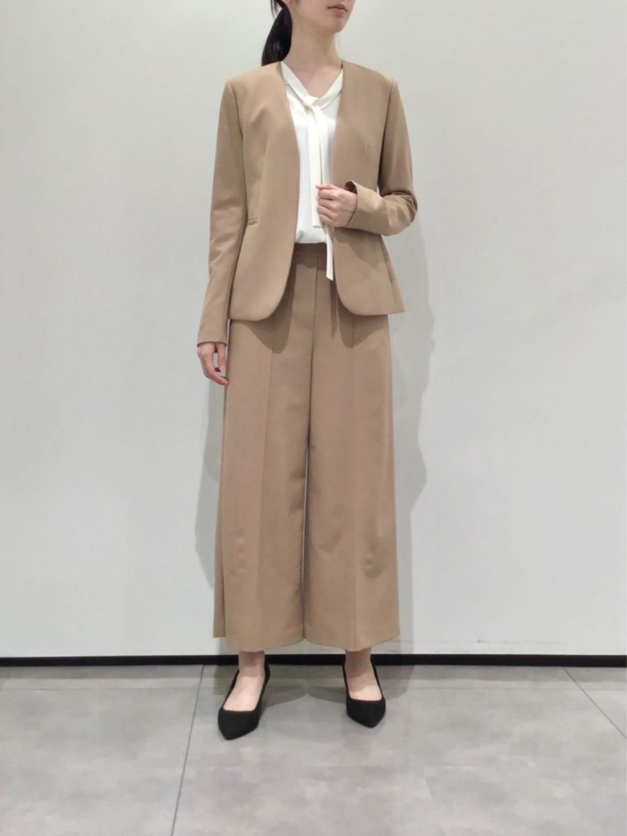 Theory LIGHT SAXONY 2 LINDRAYIA ノーカラージャケット ベージュ 00