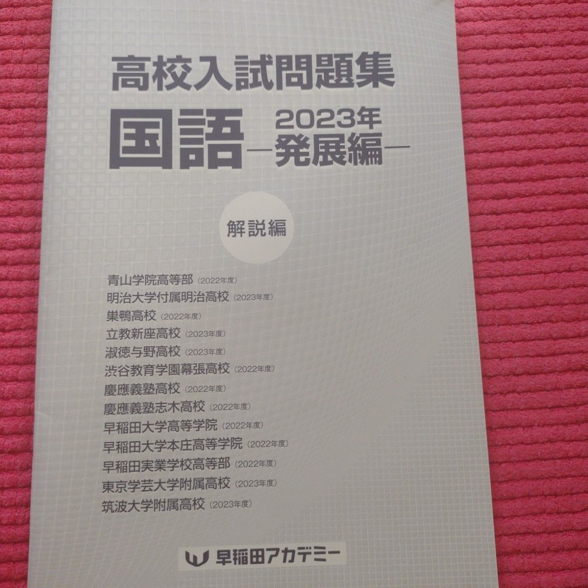 高校入試問題集 国語 2023年発展編 問題 解答用紙 解説付き 早稲田