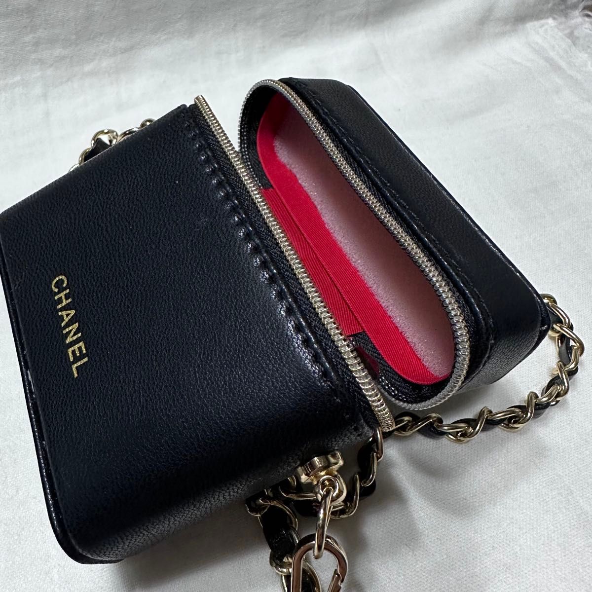 CHANEL シャネル ノベルティ ポーチ リップケース チェーン付き ミラー