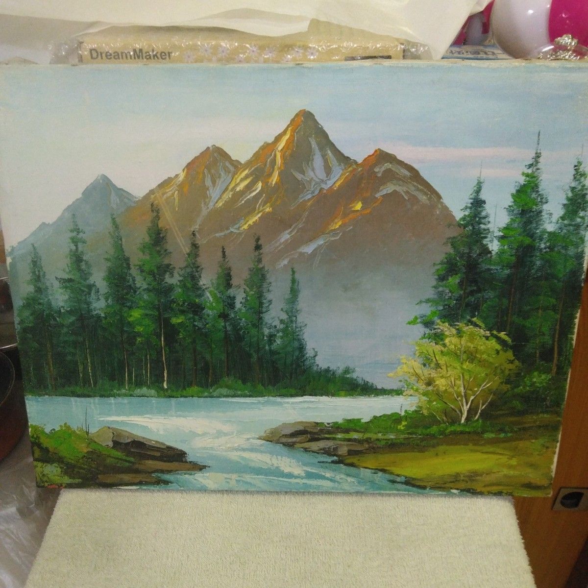 F8 「春雪北山崎」絵画 油絵 油彩画 風景画 アート F8 「春雪北山崎