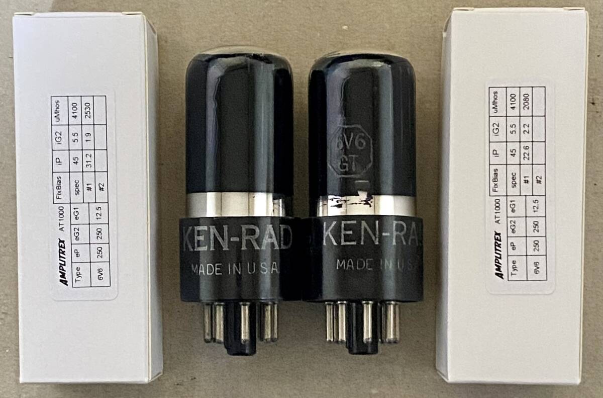 NOS) 真空管 KEN-RAD 6V6G ⑰ Ken-Rad 6F6G 2本組 マッチド （6V6