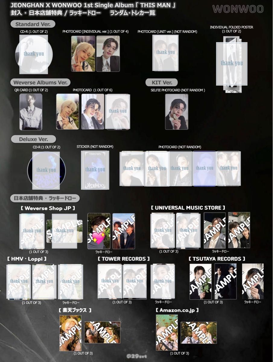 JEONGHAN×WONWOO THIS MAN トレカ｜Yahoo!フリマ（旧PayPayフリマ）