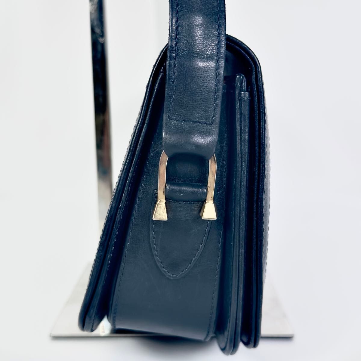 グッチ GUCCI オールドグッチ シェリーライン ショルダーバッグ ブルー