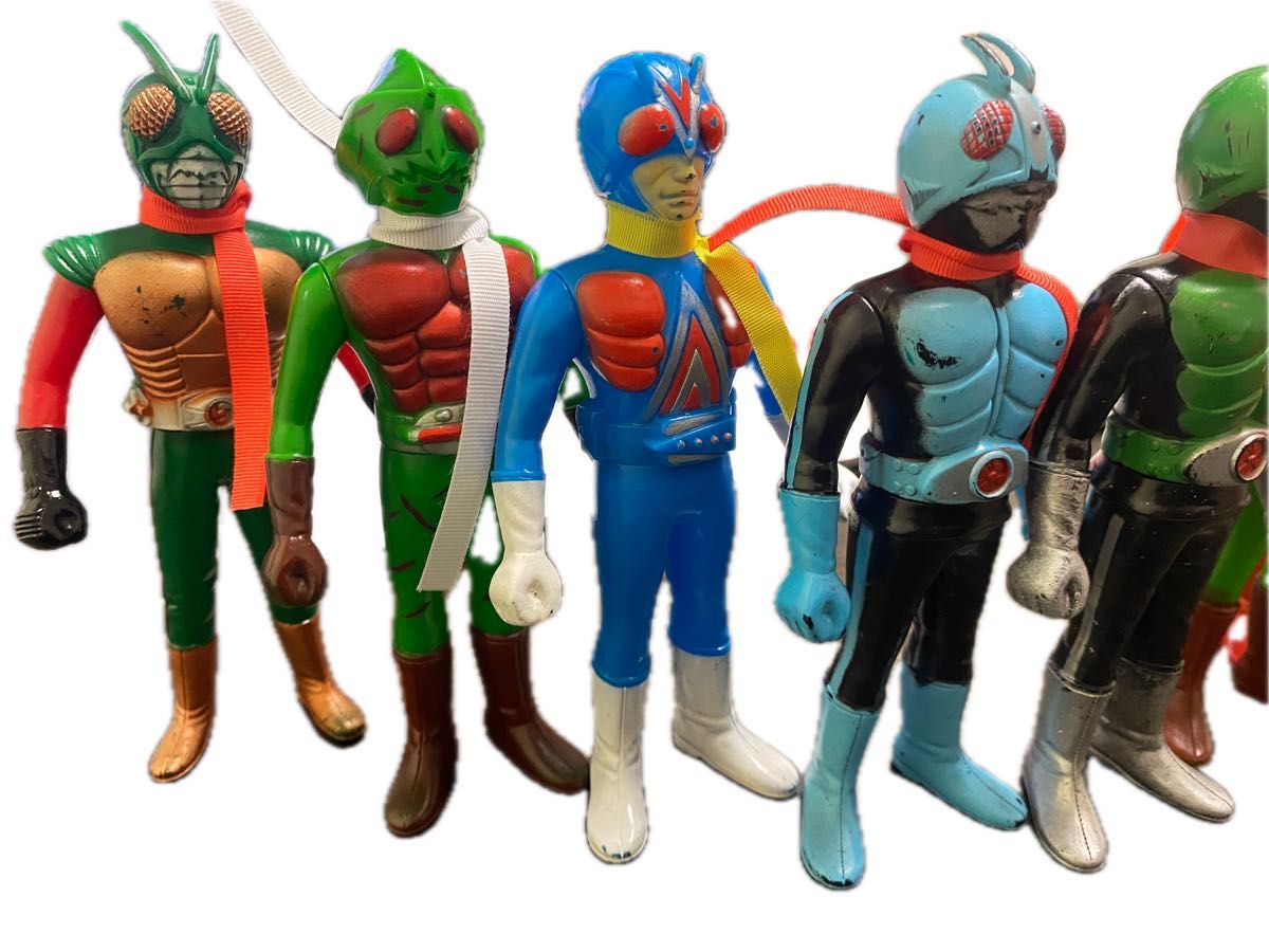 ポピー 仮面ライダー ソフビ フィギュア 昭和レトロ 9体セット '70年代
