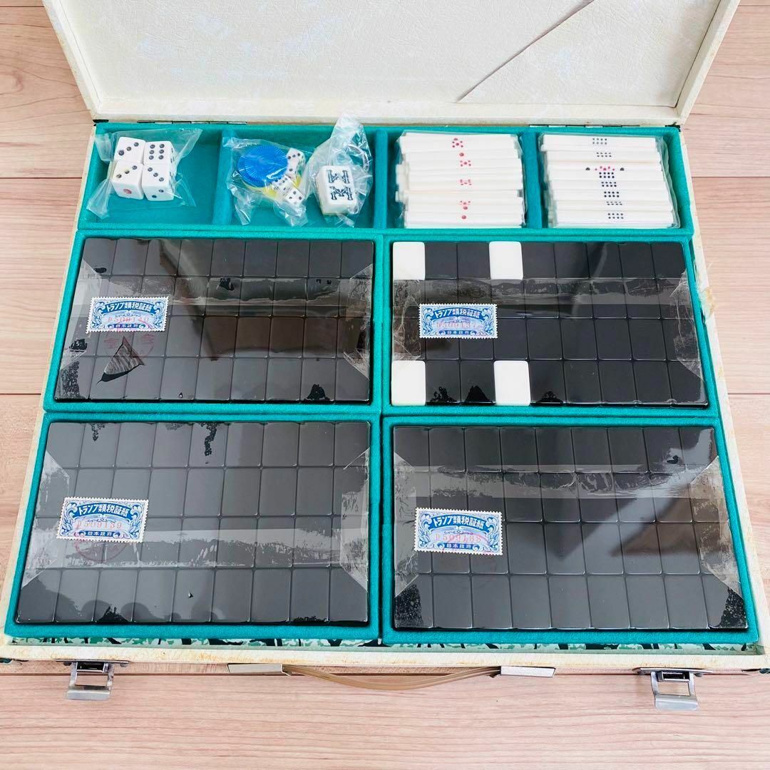 激レア未開封 藝夢堂 高級麻雀牌 花印 背黒牌 トランプ証紙付｜Yahoo