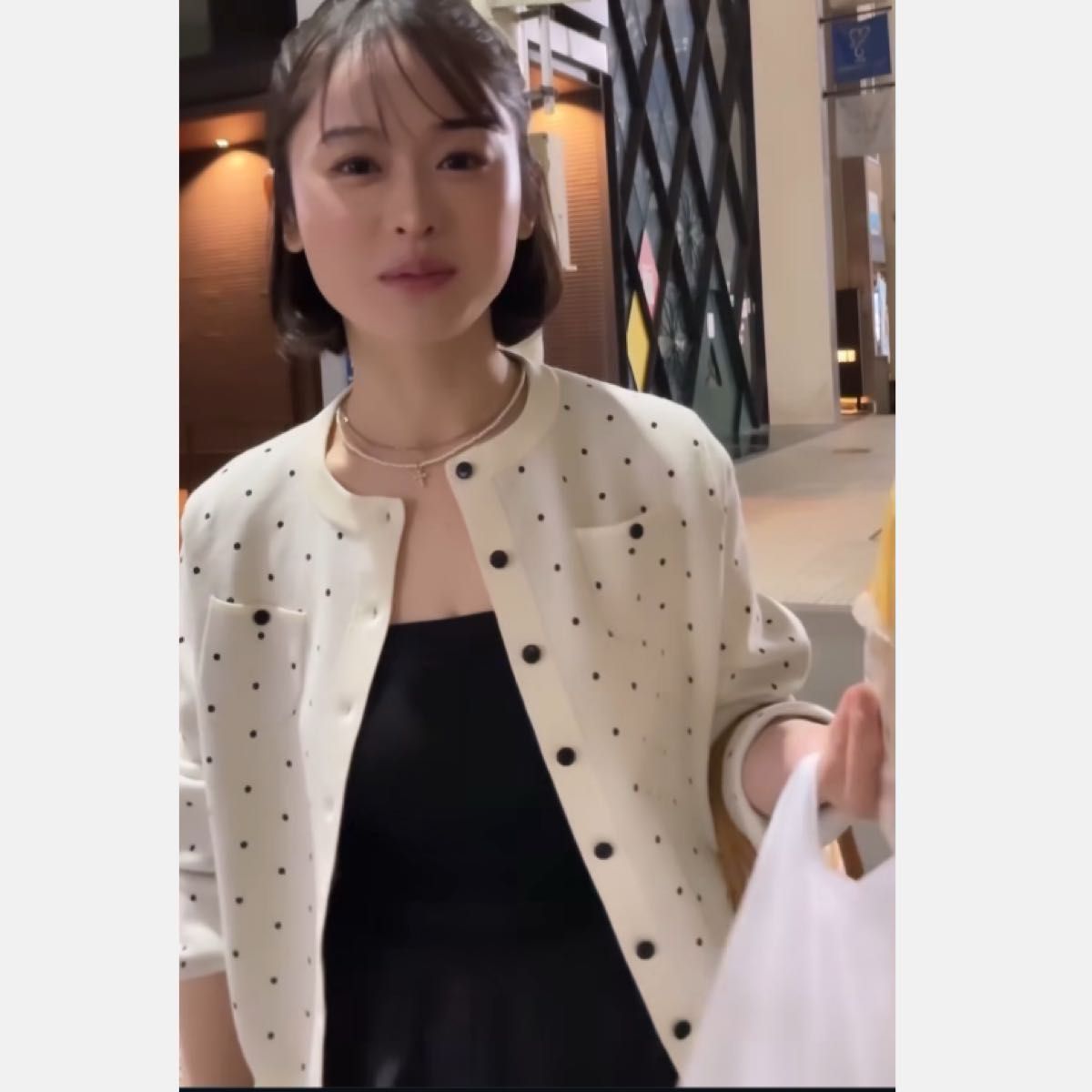 CABaN キャバン コットンカシミヤ ドットジャカードクルーネック