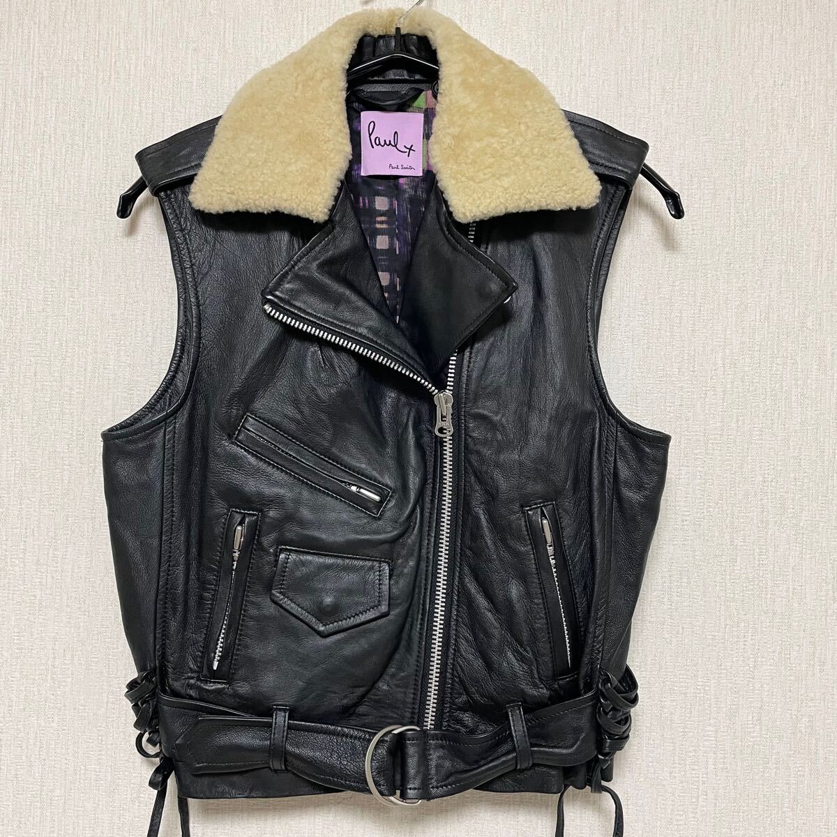 即決 Paul+ Paul Smith ポールスミス ノースリーブ ライダース ベスト