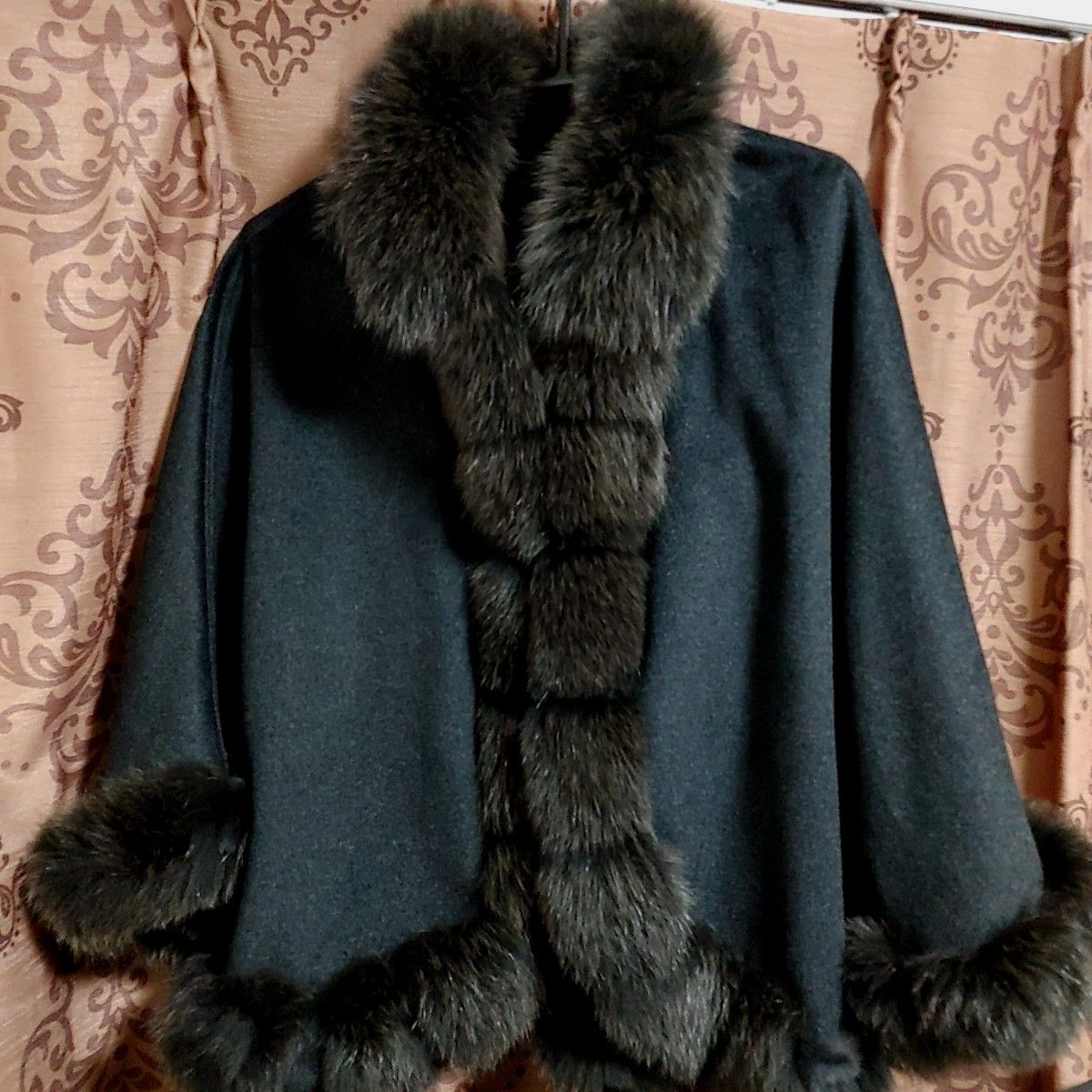 SAGA FURS ポンチョ ケープ コート アウター カシミヤ100% 美品