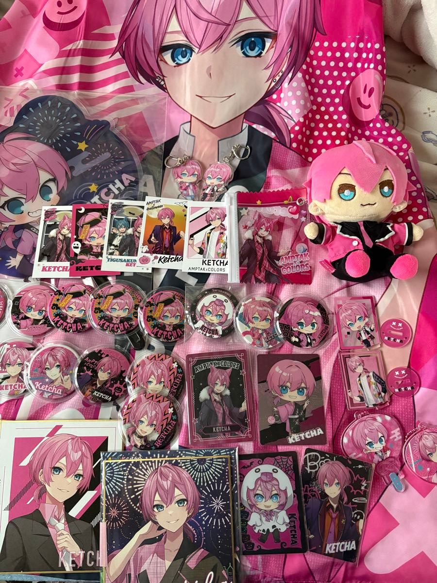 AMPTAK×Colorsけちゃくんセット売り 缶バッジ ぬいぐるみ グッズ