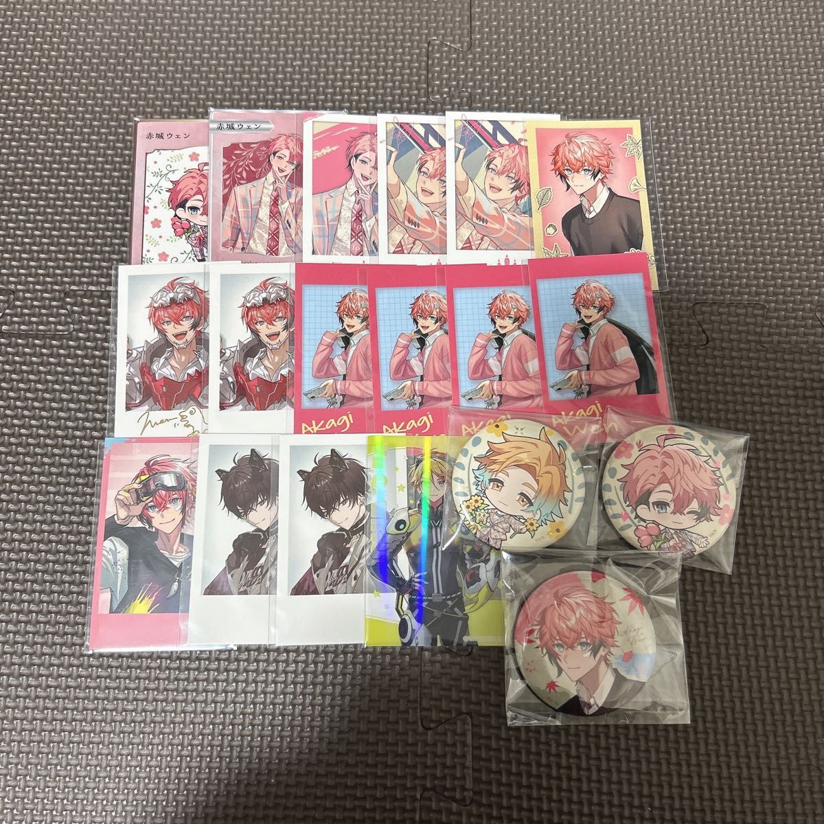 にじさんじ 赤城ウェン 佐伯イッテツ ユウQウィルソン チェキ 缶バッジ