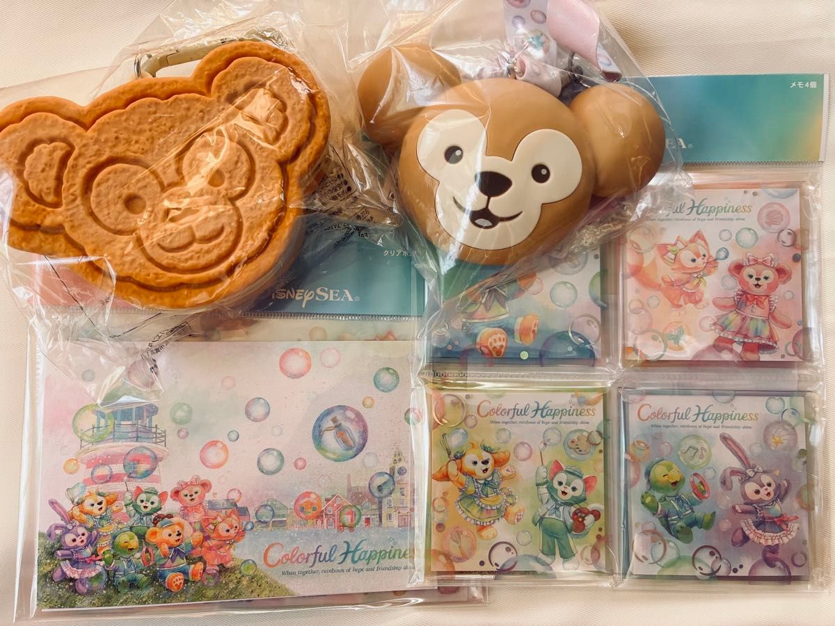 セット】ダッフィー カラフルハピネス 20周年 ポストカードクリア