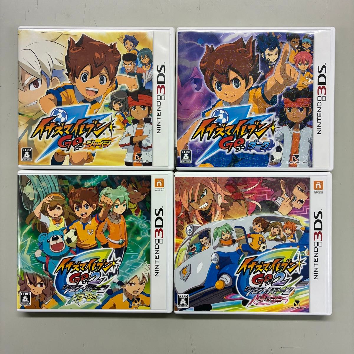 動作確認済】3DSソフト『イナズマイレブンGO』シリーズ4本セット