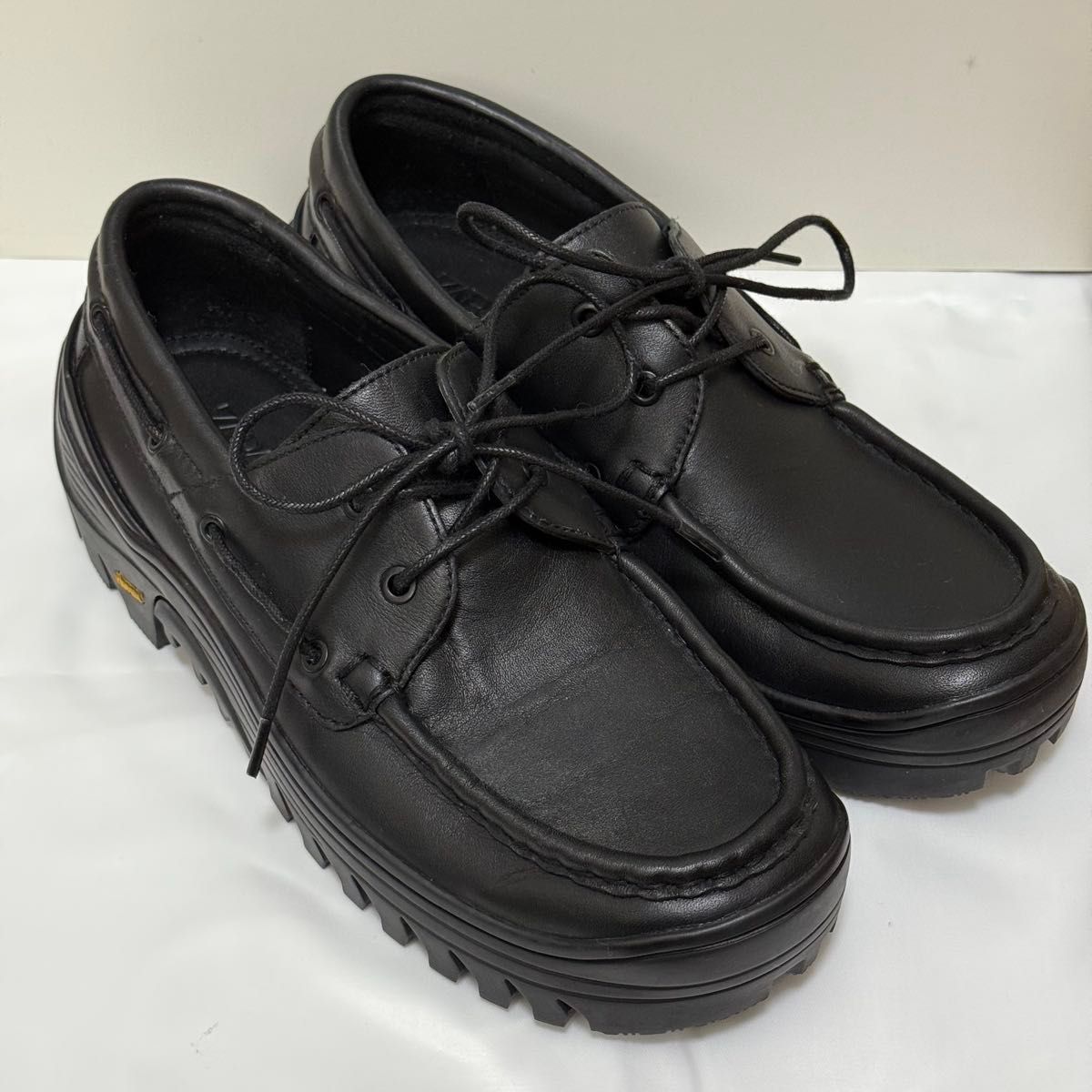 zara vibram デッキシューズ レザー ブラック｜Yahoo!フリマ（旧PayPay