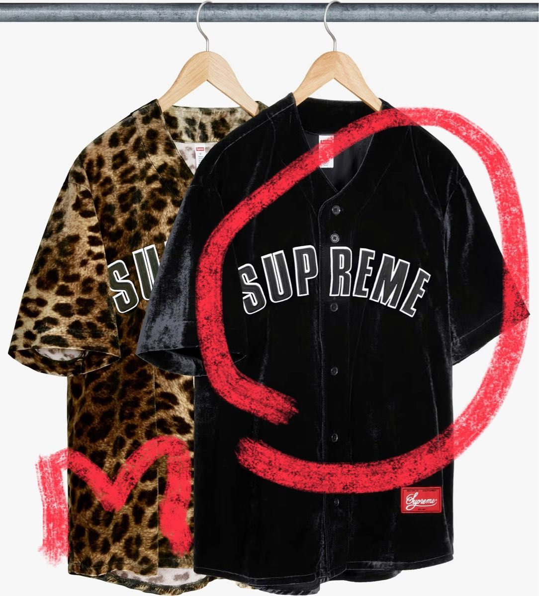Supreme Velvet Baseball Jersey 
