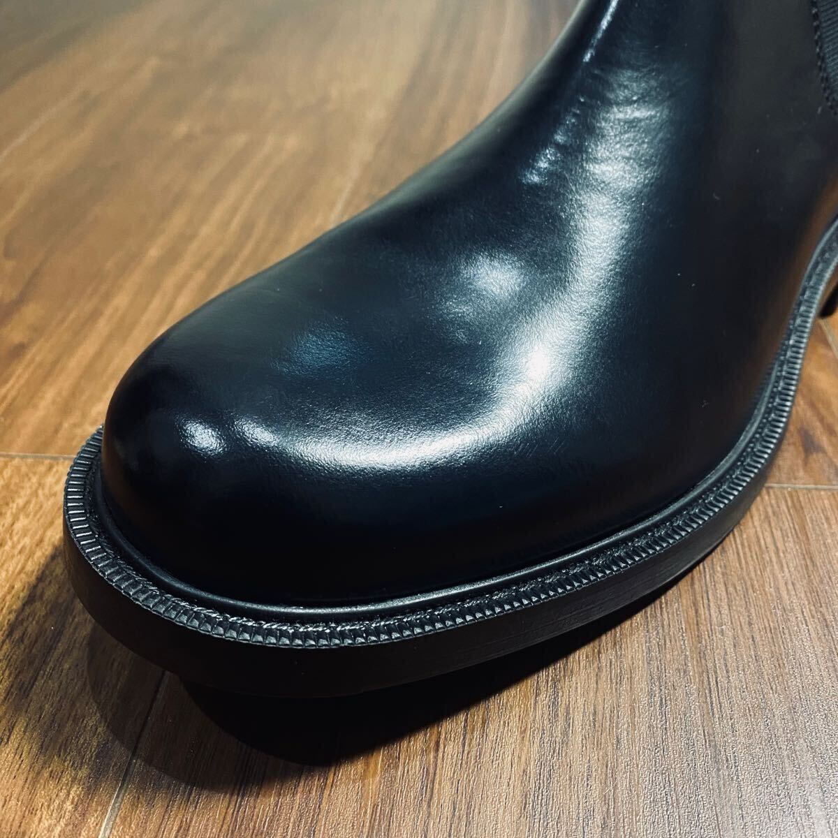新品 ZARA 本革 サイドゴアブーツ 26 0cm 40 BLACK メンズ ザラ レザー