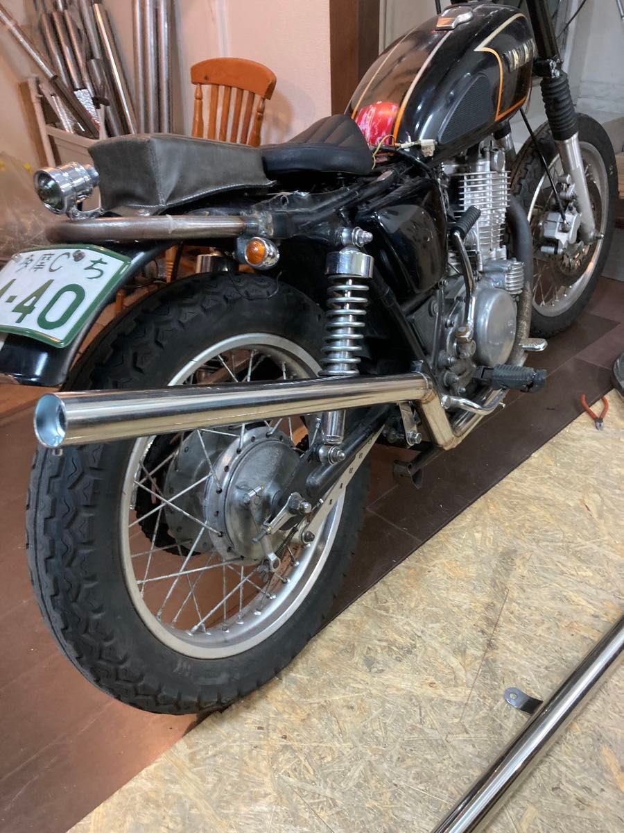 sr400 sr500 用 かち上げマフラー オールステンレス チョッパー ボバー