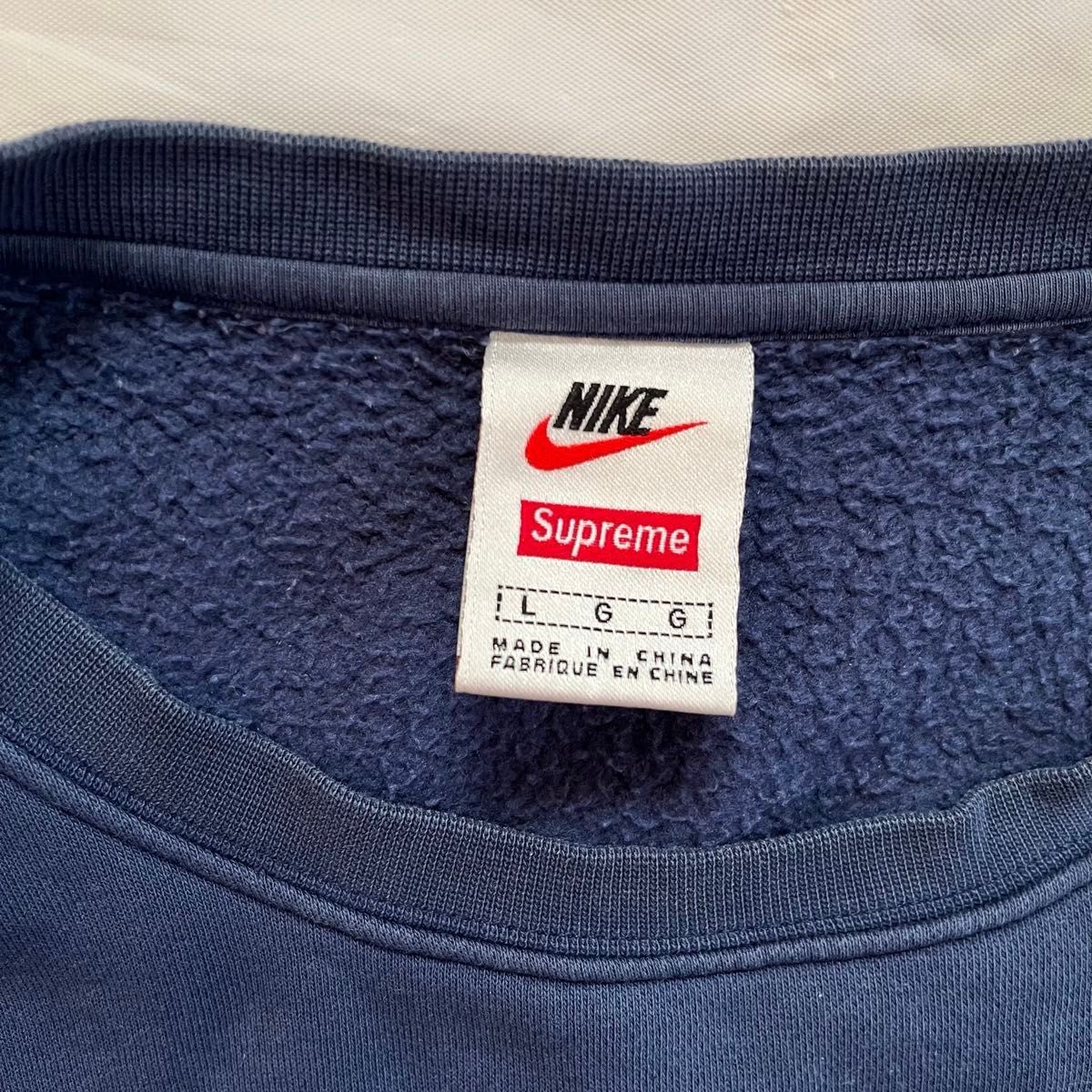 SUPREME NIKE ロゴ入り トレーナー ネイビー 値下げ可 中古・古着通販