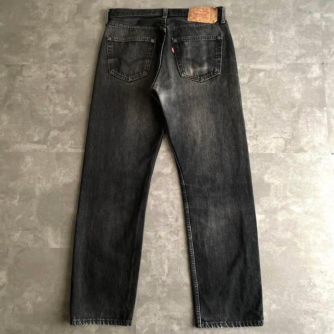 鬼ヒゲ 極上色 90s ビンテージ USA製 Levis リーバイス 501 ブラック