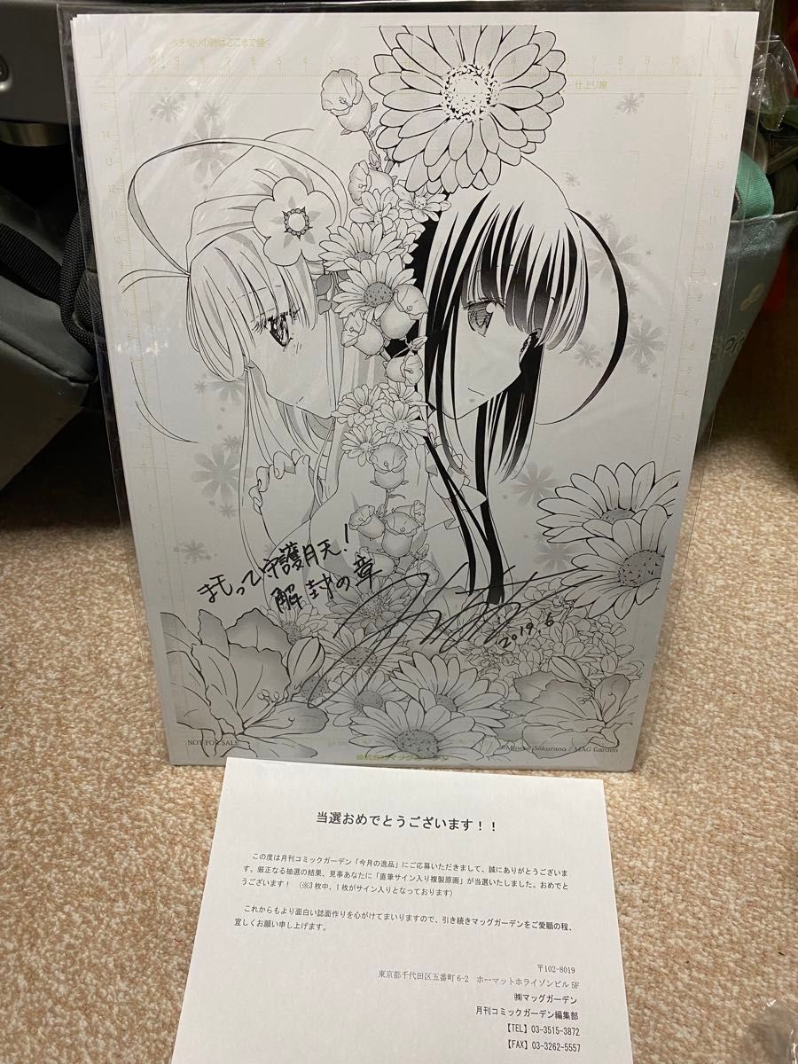 限定複製原画 サイン入り まもって守護月天！解封の章 桜野みねね