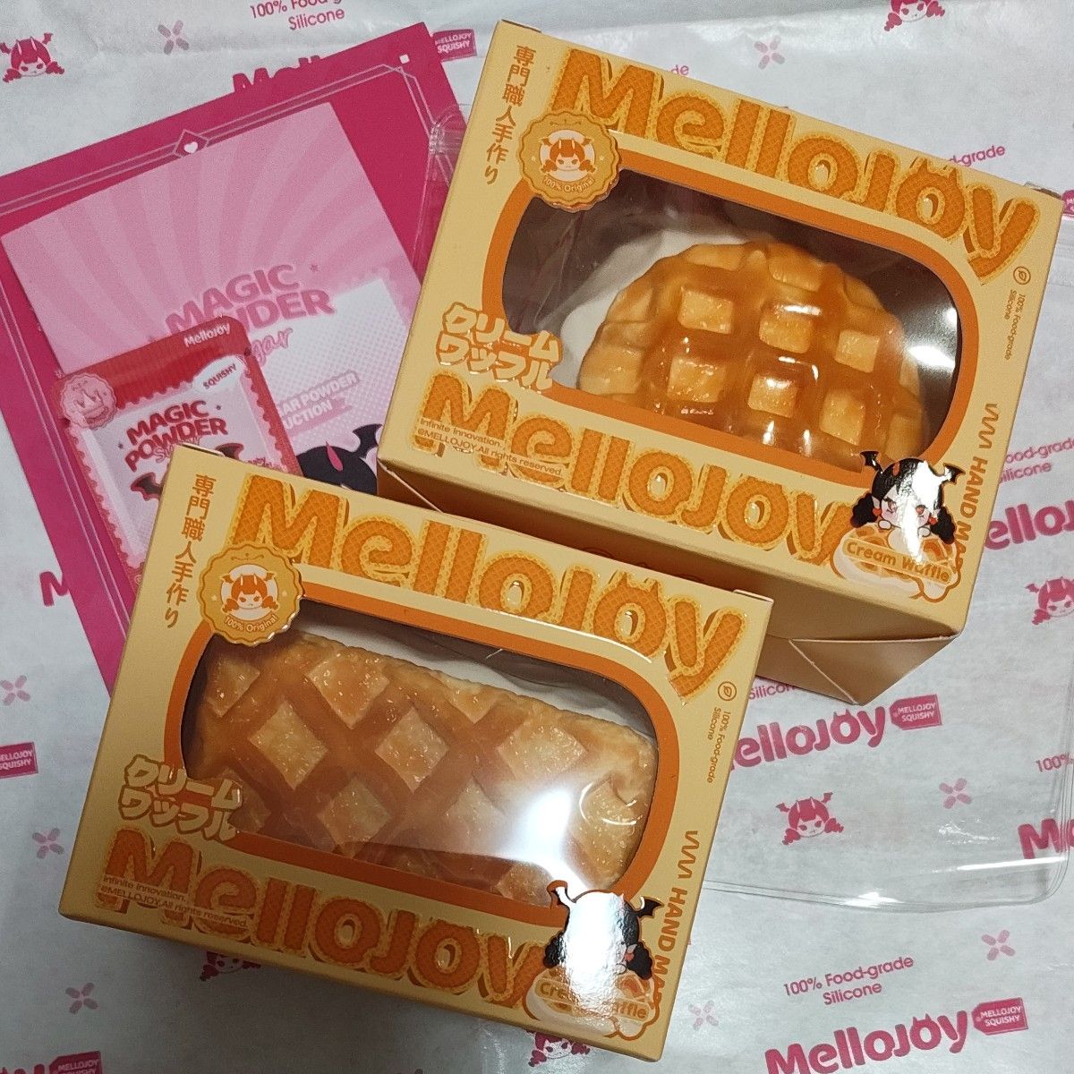 Mellojoy メロジョイ スクイーズ クリームワッフル スクエア・丸 2個