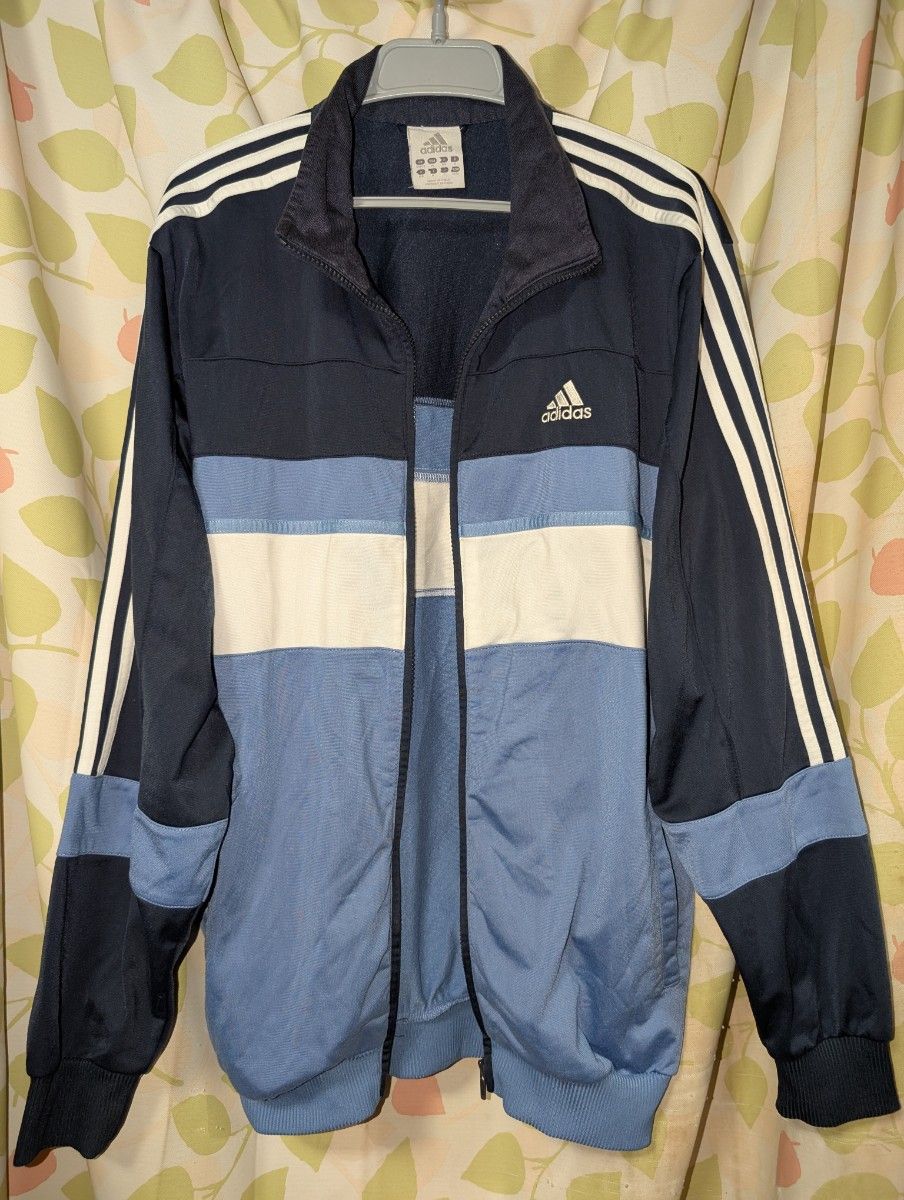 adidas トラックジャケット ジャージ ネイビー/ライトブルー 2L 大きめ