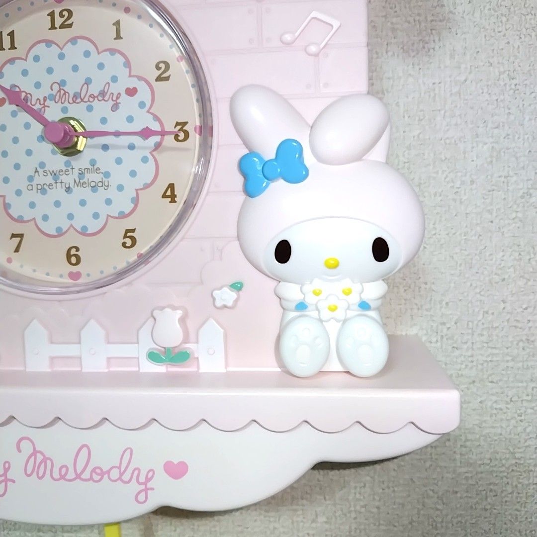 シールおまけ付き] マイメロ 家型 振り子 壁掛け時計 サンリオ マイ