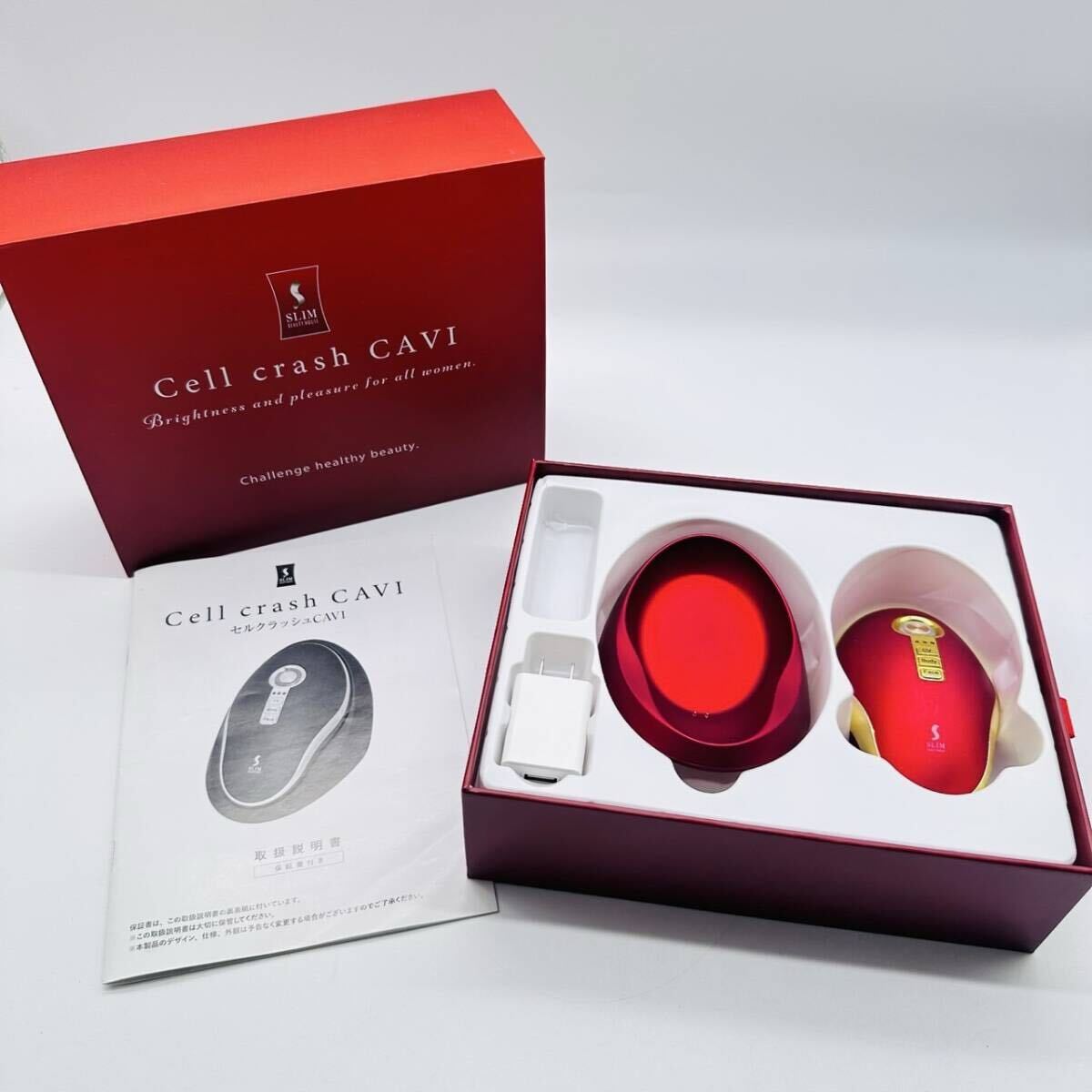 美品 Cell crash CAVI セルクラッシュ 美顔器 レッド 美容 フェイス