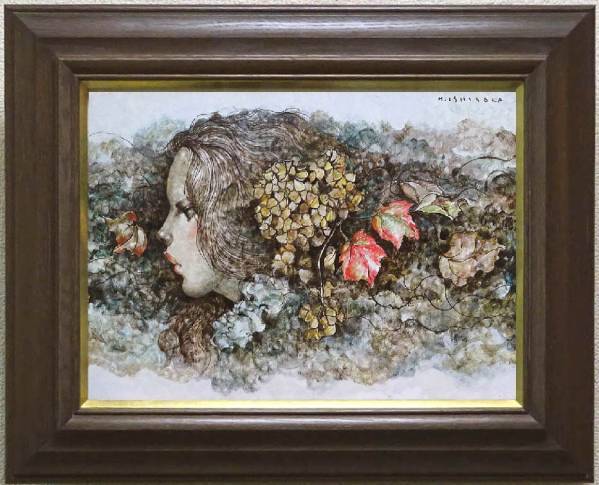 ちよりん 石阪春生 紅い花・花 女のいる風景 ちよりん 石阪春生 紅い花