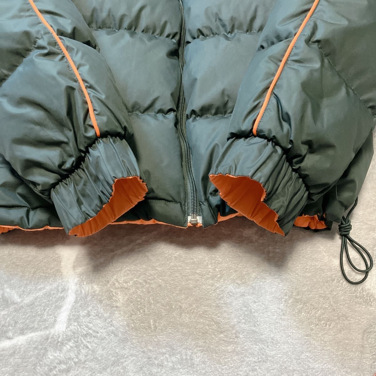 00s NIKE ナイキ ダウンジャケット リバーシブル ロゴ刺繍 短丈 ダーク