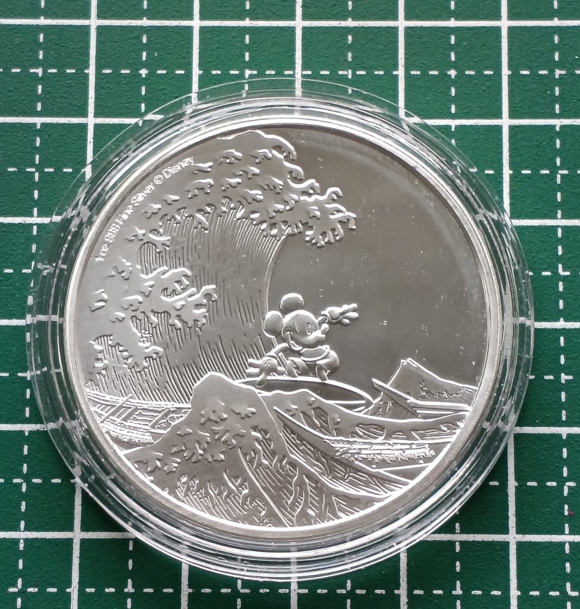 ミッキー＆北斎 銀貨】2025年 ニウエ ミッキーマウスと北斎の神奈川