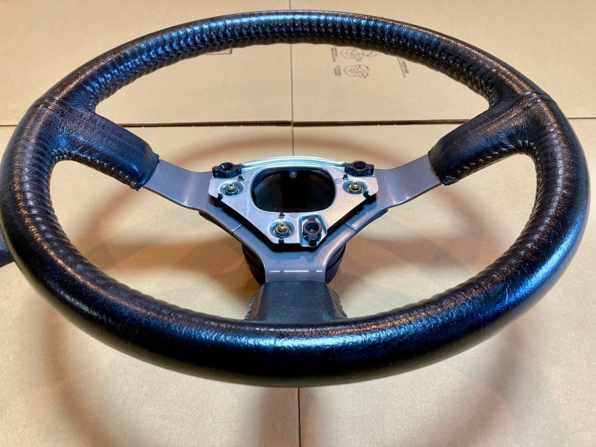 AE86 純正 ステアリング ハンドル レザー 革巻 前期 APEX レビン