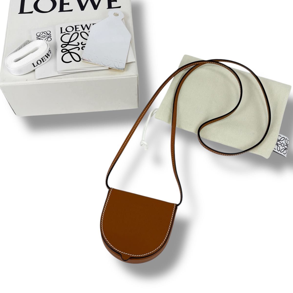 ロエベ LOEWE ヒールポーチ スモール ブラウン ミニショルダーバッグ