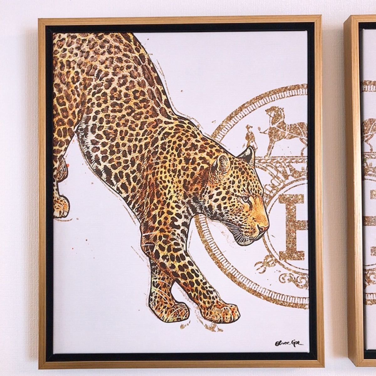 オリバーガル oliver gal エルメス ジャガー 絵画 額付き ゴールド