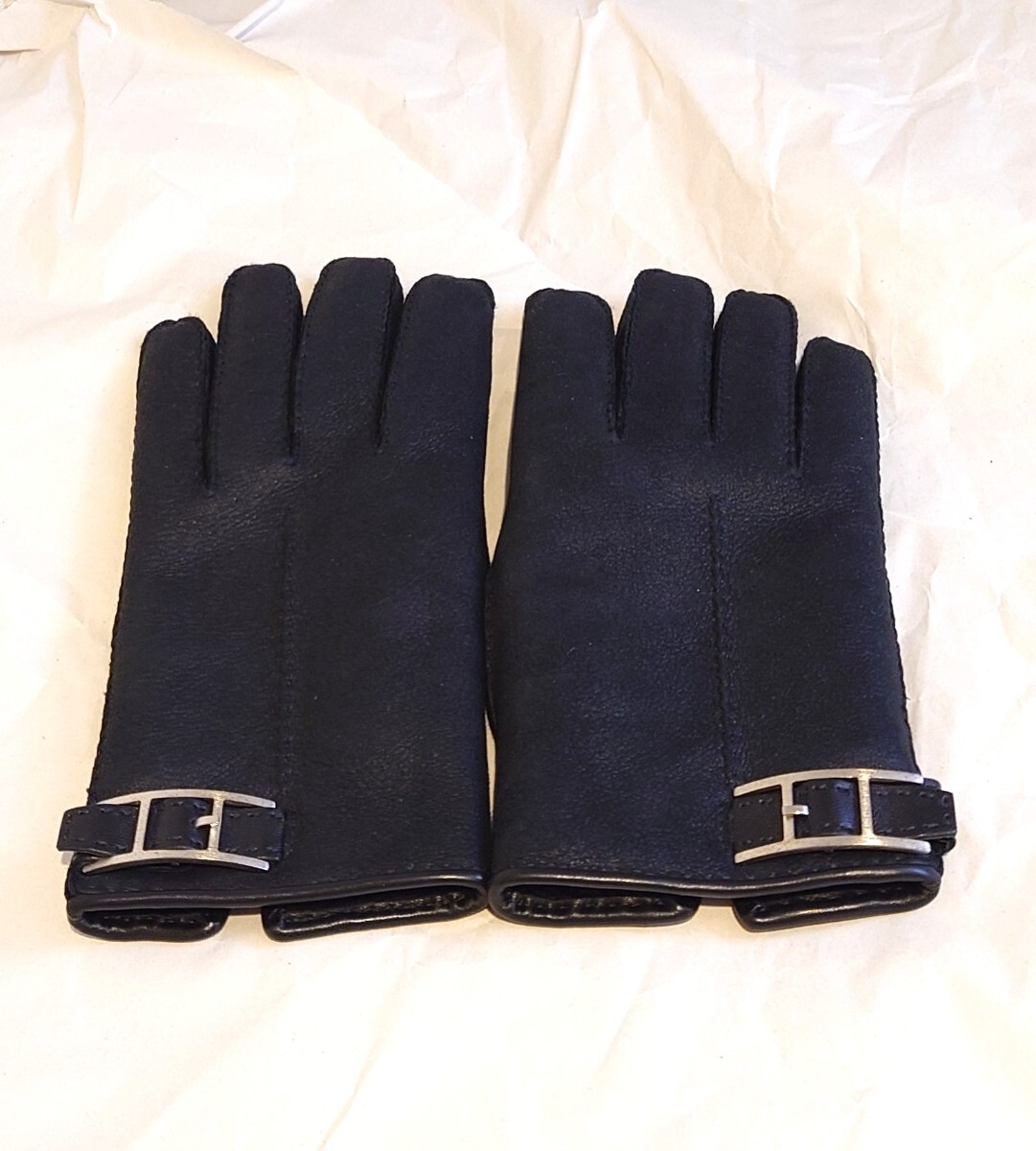 エルメス レザー手袋 黒 金具付き 楽天市場】エルメス 手袋 レディース
