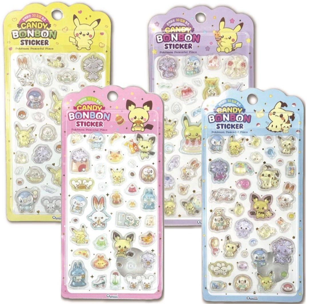 公式正規品 韓国限定 ポケモン ポケピース ボンボンドロップ 3Dシール
