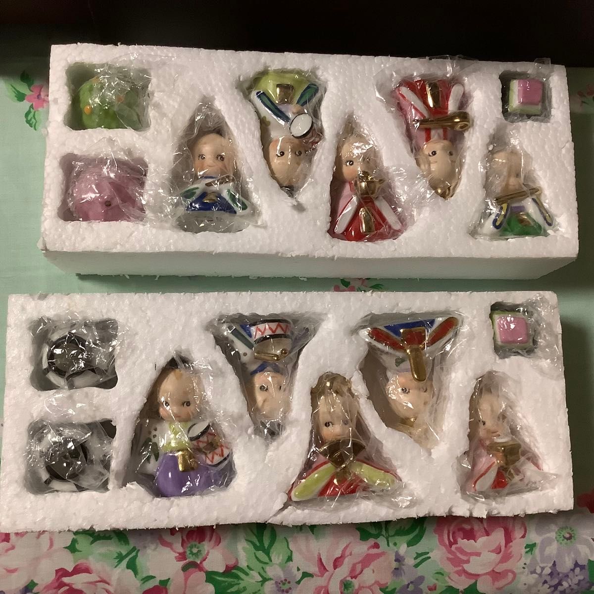 ローズオニールキューピー ひな人形 お雛様 陶器 本格的豪華三段飾りの