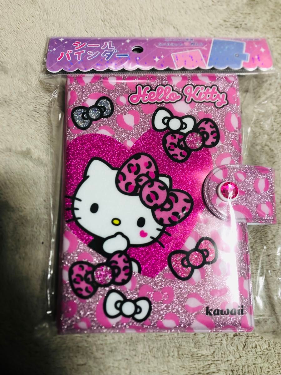 新品 ヒョウ柄キラキラハローキティ サンリオ シールバインダー シール