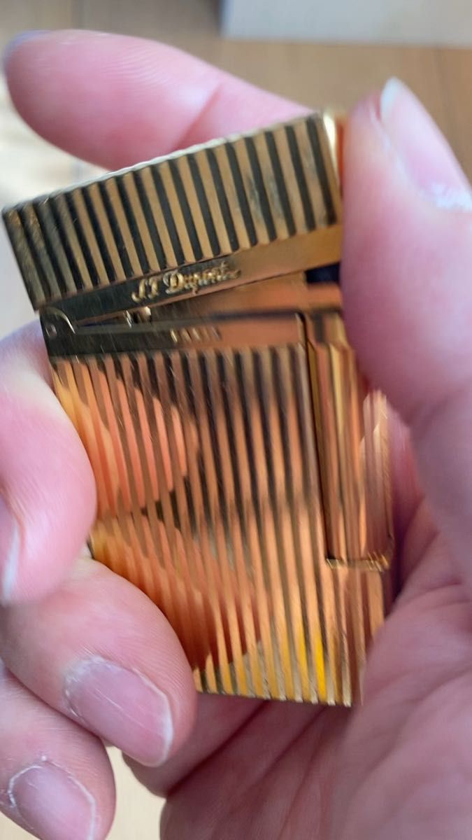 開閉音 快音キーーン デュポン ガスライター ヘアライン シルバー