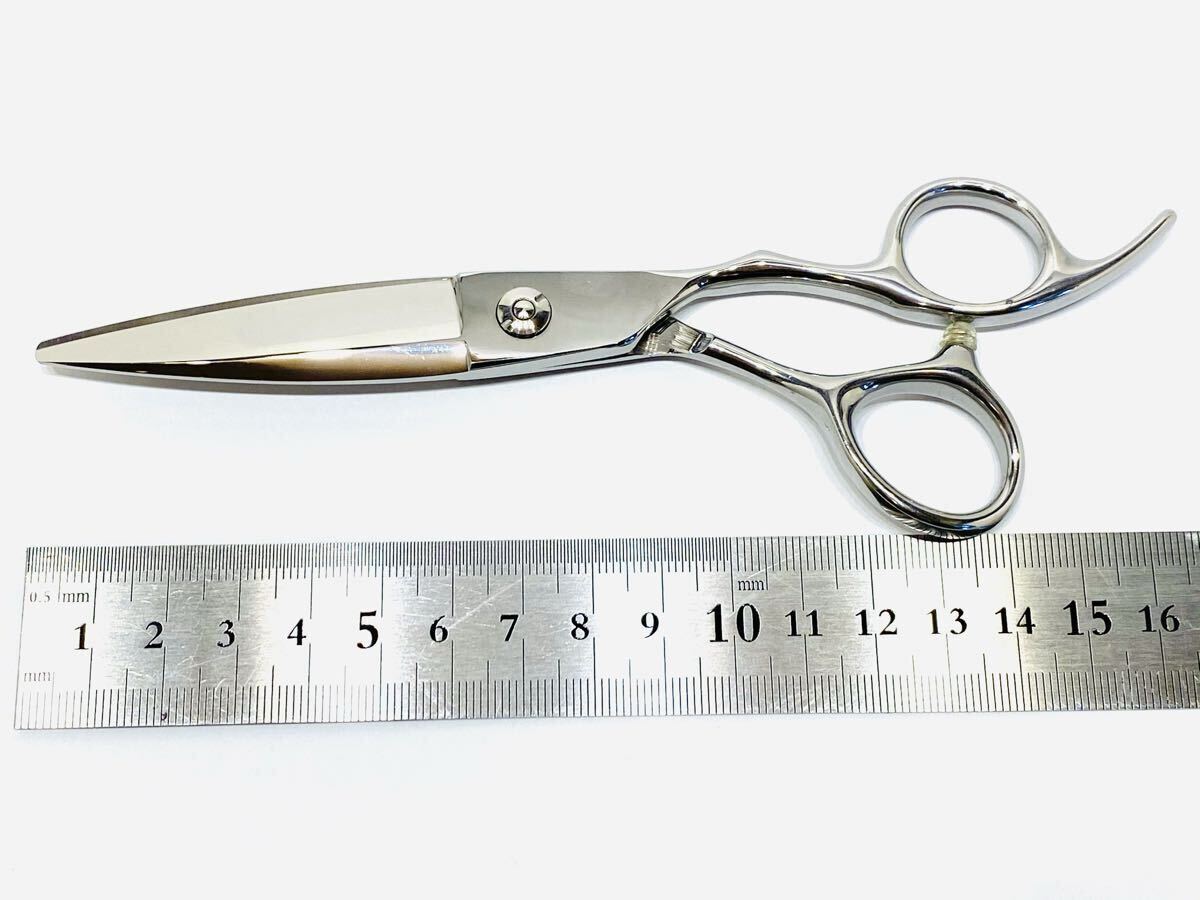 新品 無銘 スライドカットシザー 6インチ 笹刃 理容 美容 鋏 シザー